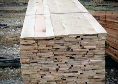 Stacked dimensional lumber inventory.