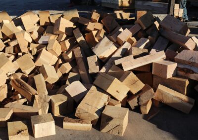 Wood blocks pile